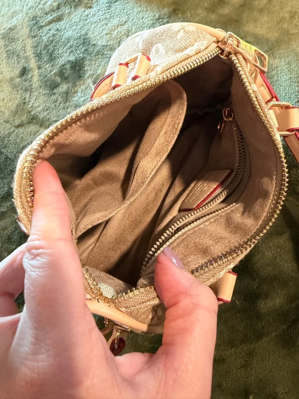 Source Unknown Beige Monogram Crossbody Satchel - Picture 5 of 10